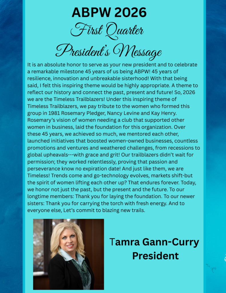 2026: First Quarter President's Message